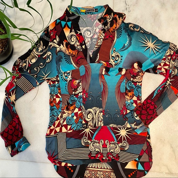🇧🇷ADRIANA BARRA DESIGNER  100% VISCOSE BLOUSE - Picture 2 of 16